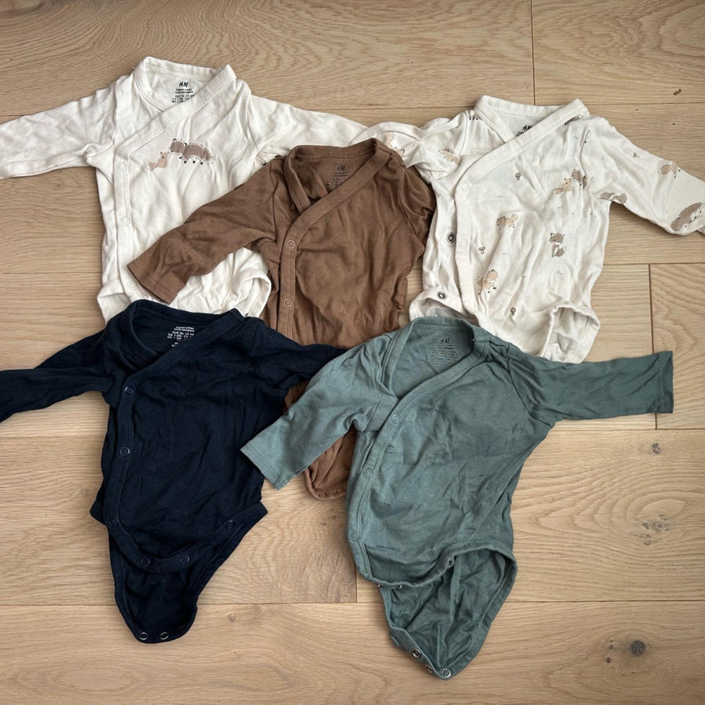 H&M Kids Matching Set - Cream, Brown, Navy, Green